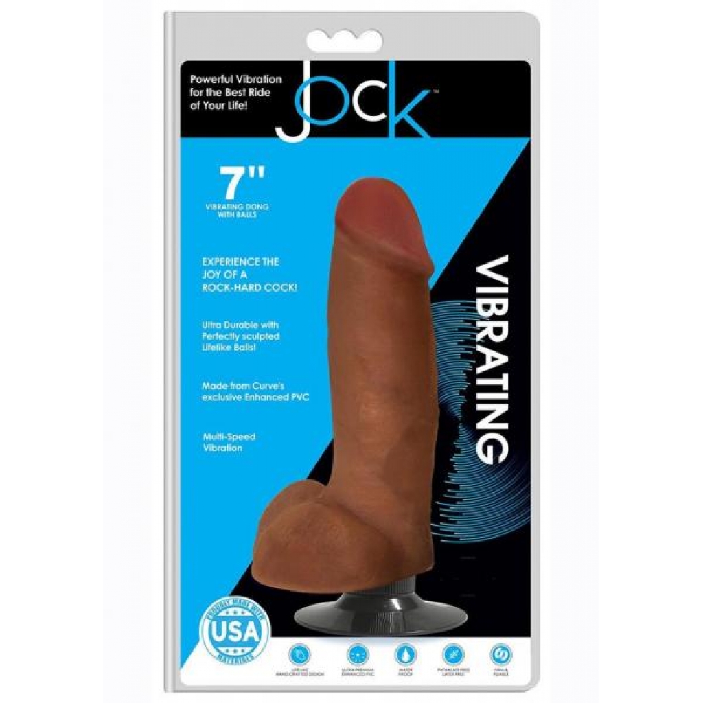 Jock Vibrating Dong W/balls 7 Caramel - Xr Curve