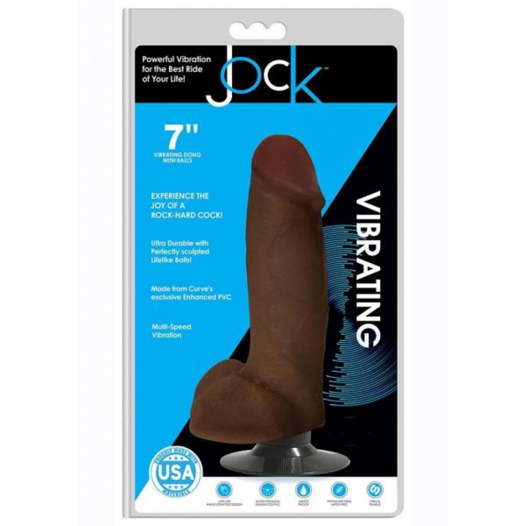 Jock Vibrating Dong with Balls - 7 Inches Chocolat