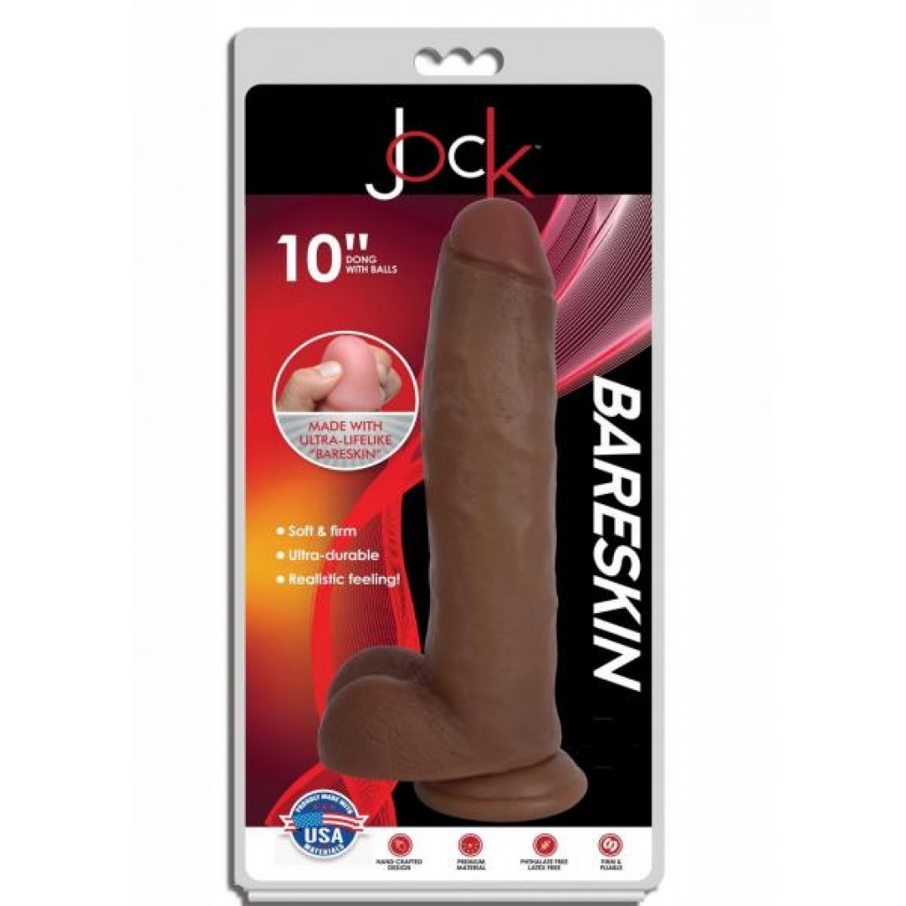 Jock Bareskin Dong W/balls 10 Caramel - Xr Curve