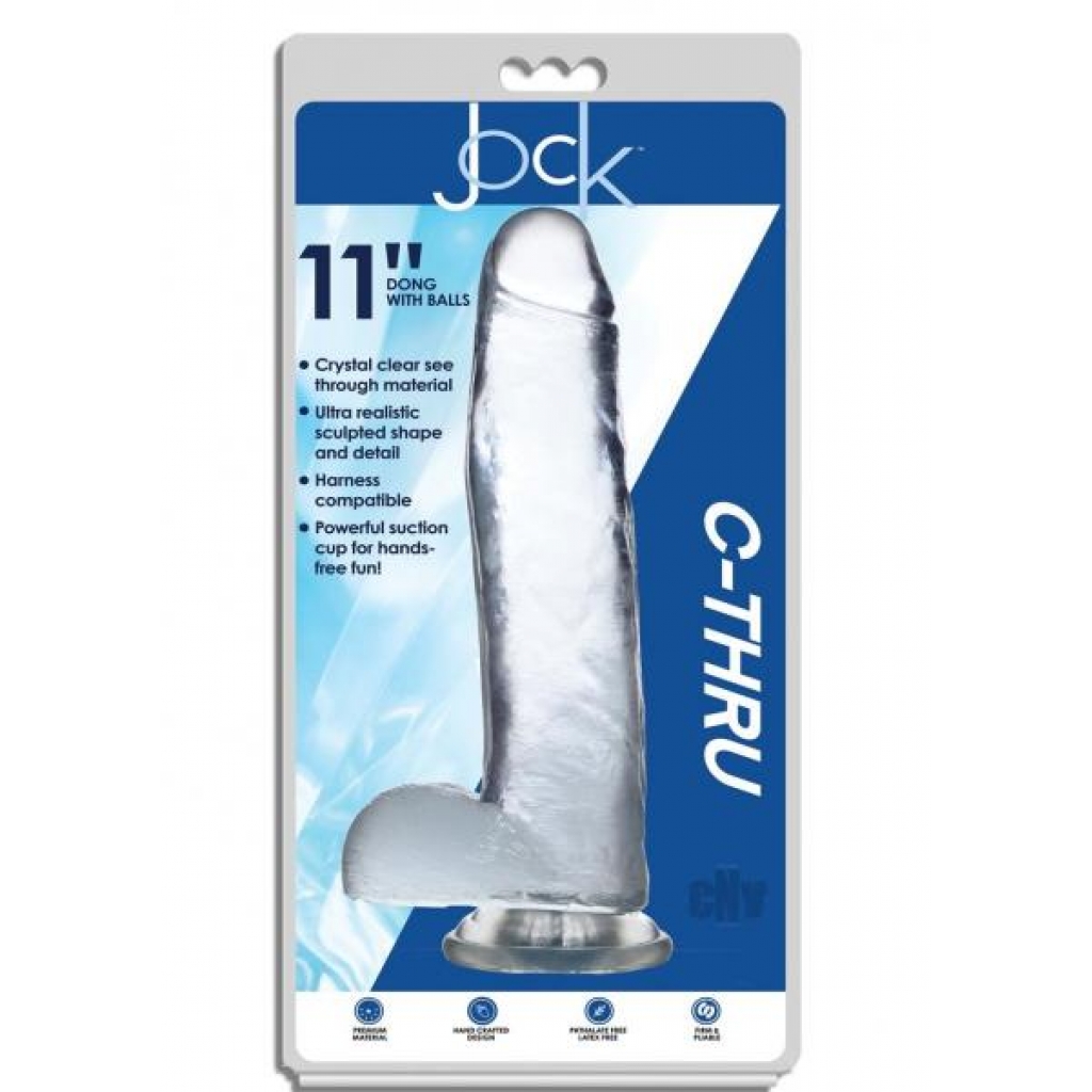 Jock C Thru Dong W/ Balls - 11 Clear