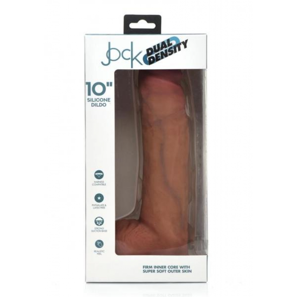 Jock Dual Dense Silicone Dildo with Balls - 10 Inch