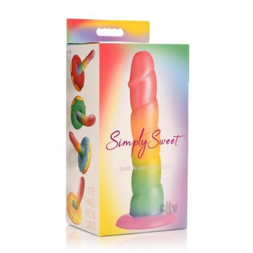 Shimmering Rainbow Swirl Dildo for Versatile Pleasure