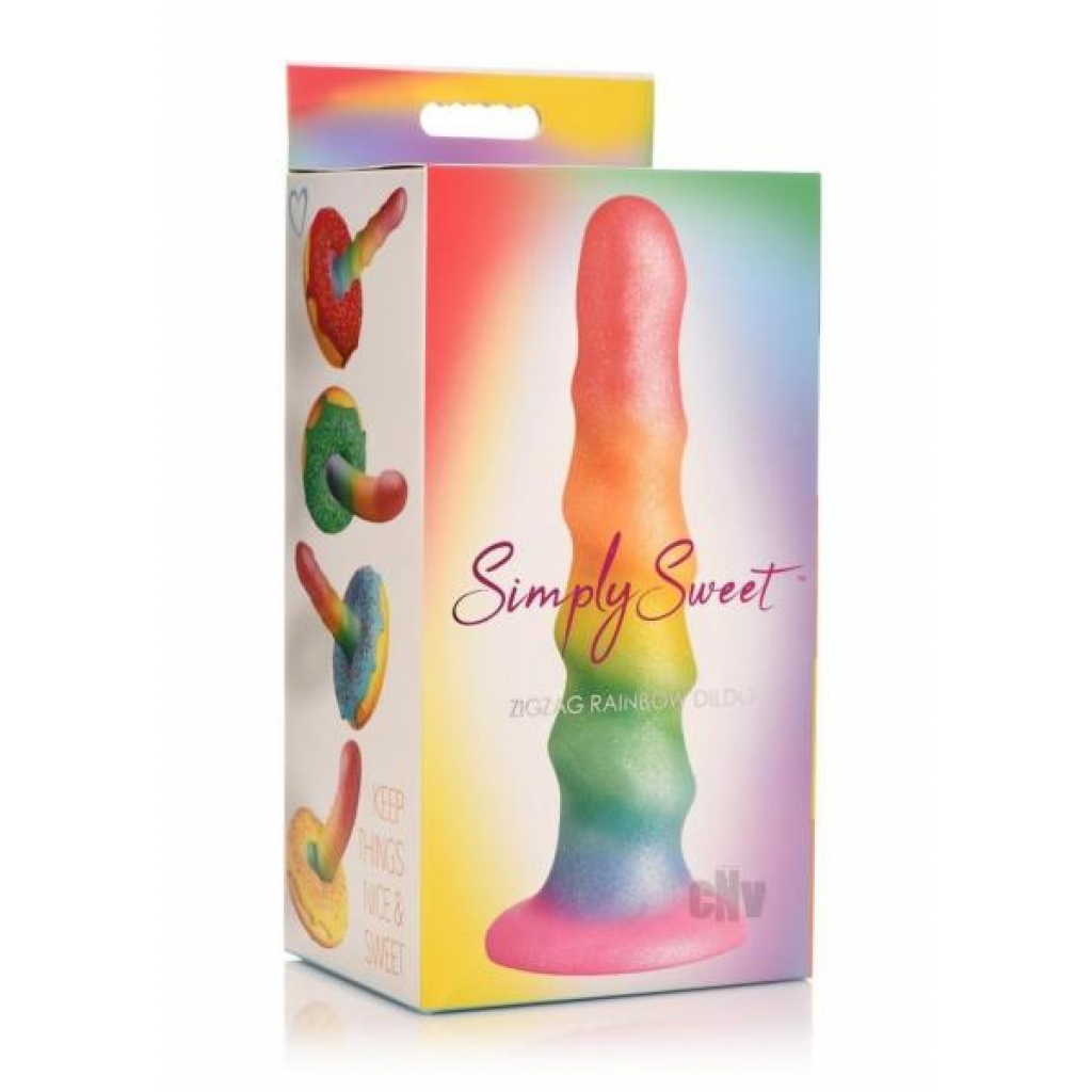 Simply Sweet Zigzag Rainbow Dildo