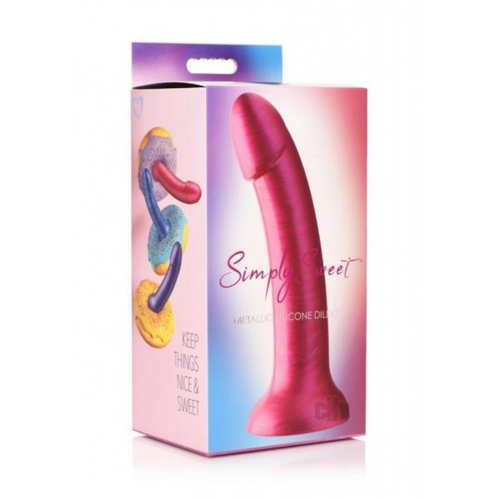 Simply Sweet Silicone Dildo - 7 Pink