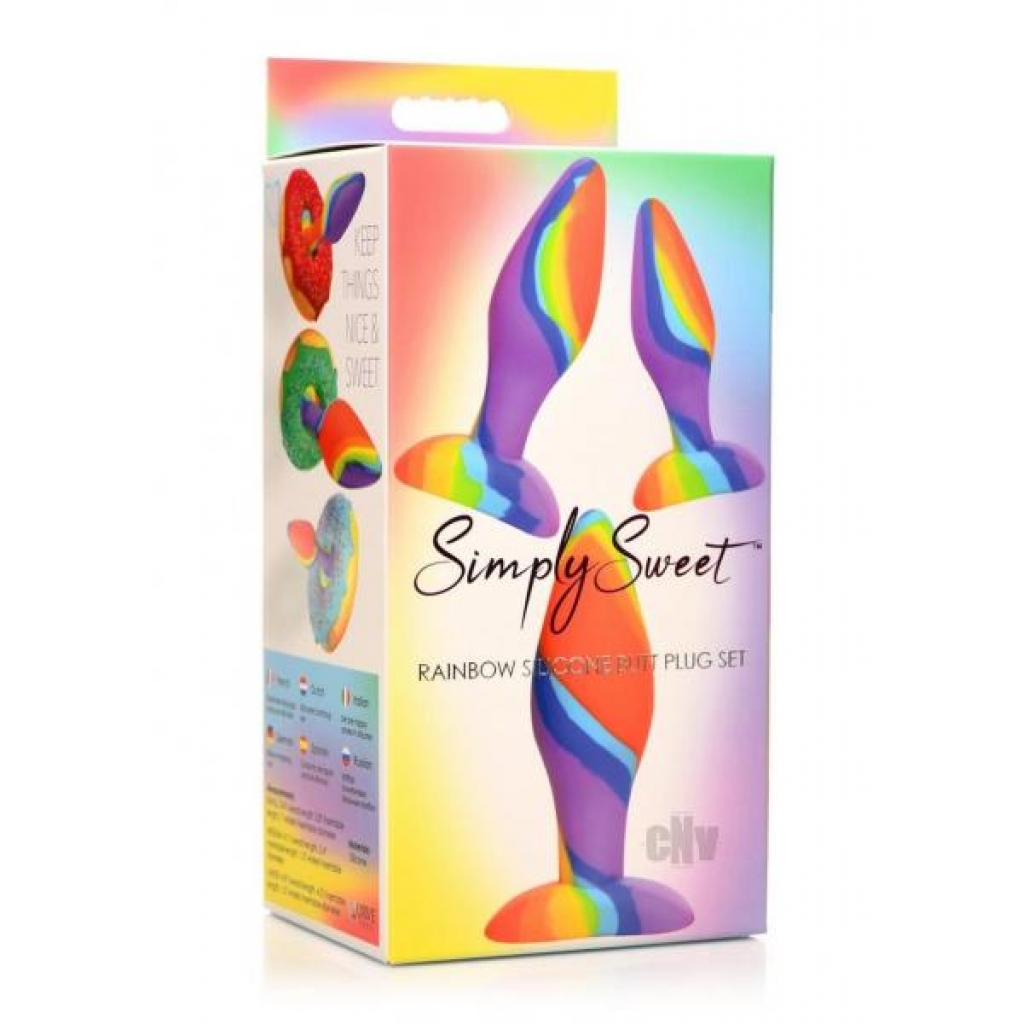 Simply Sweet Rainbow Silicone Plug 3pc Set - Beginner Friendly