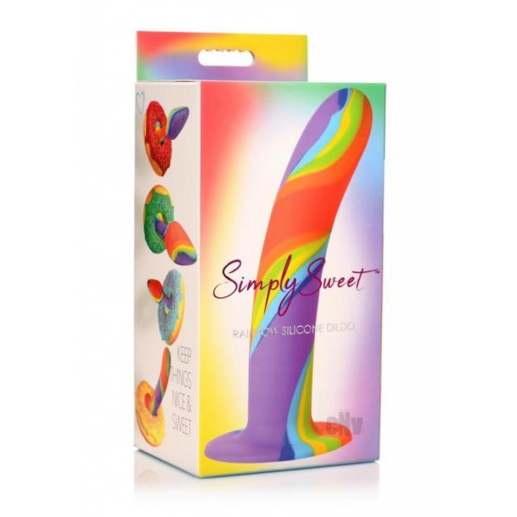 Simply Sweet Rainbow Silicone Dildo