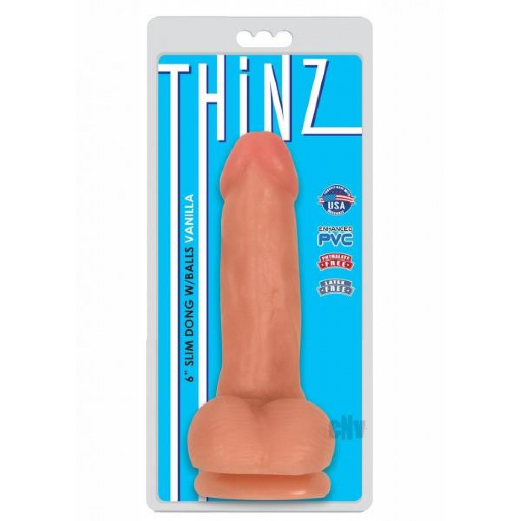 Thinz Slim Dong with Balls - 6 inch Vanilla