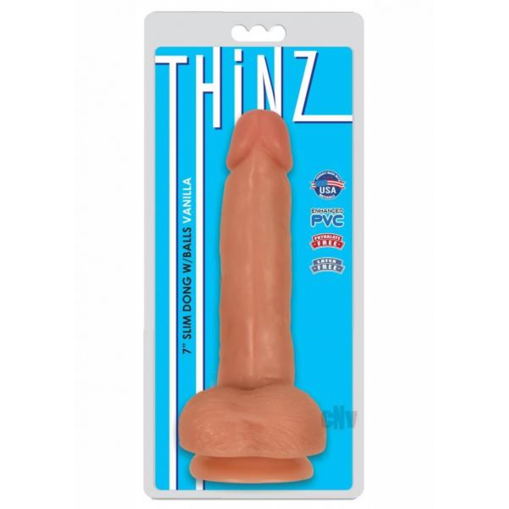 Thinz 7-Inch Realistic Slim Dong with Balls - Vanilla