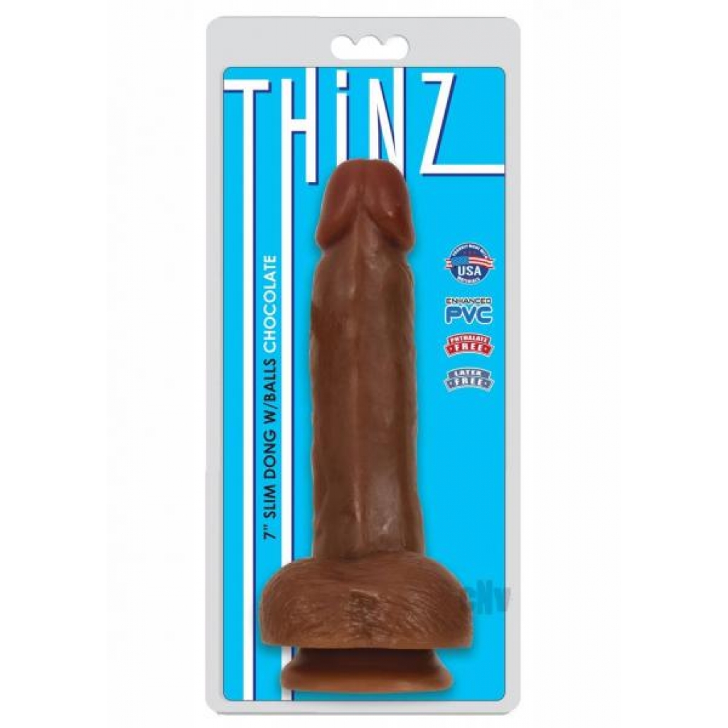 Thinz Slim Dong with Balls - 7 Inch Chocolate