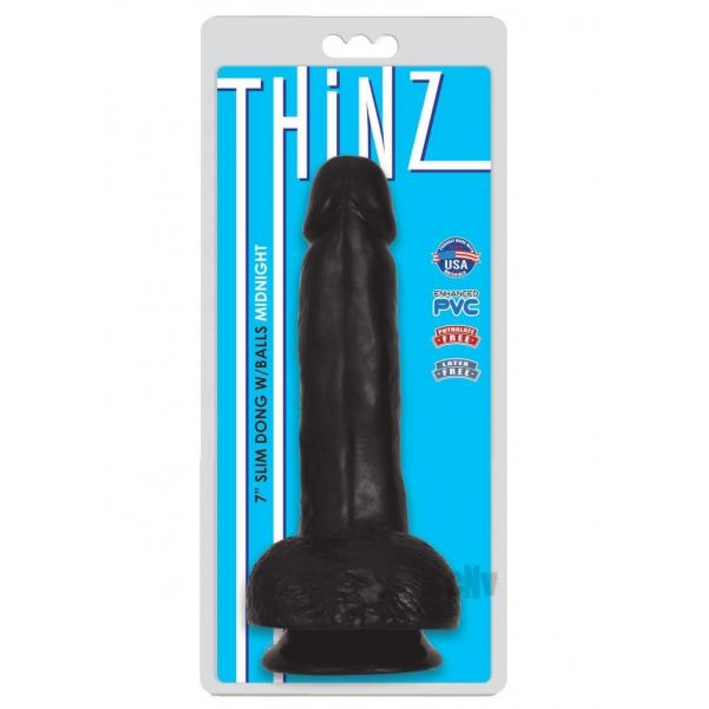 Thinz Slim Dong W/balls 7 Black - Xr Curve