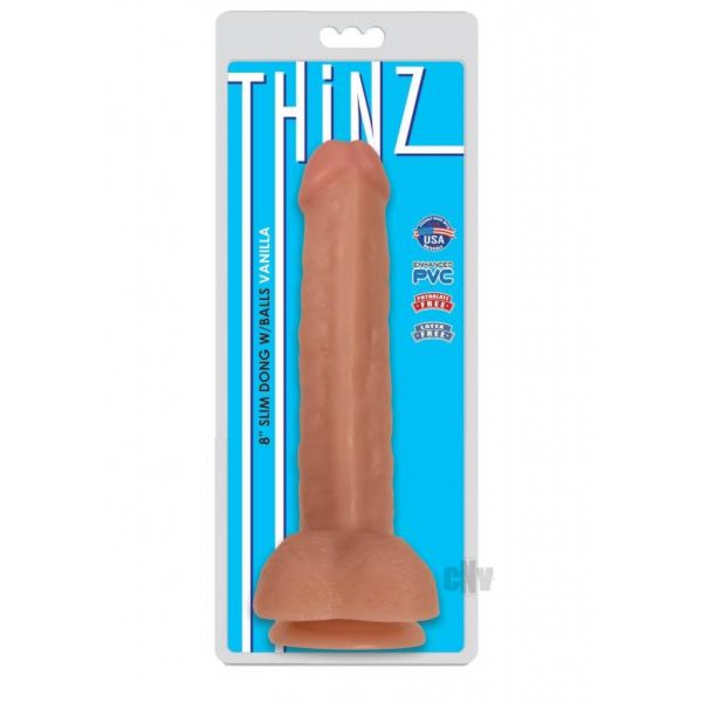 Thinz Slim Dong with Balls - 8 Inch Vanilla