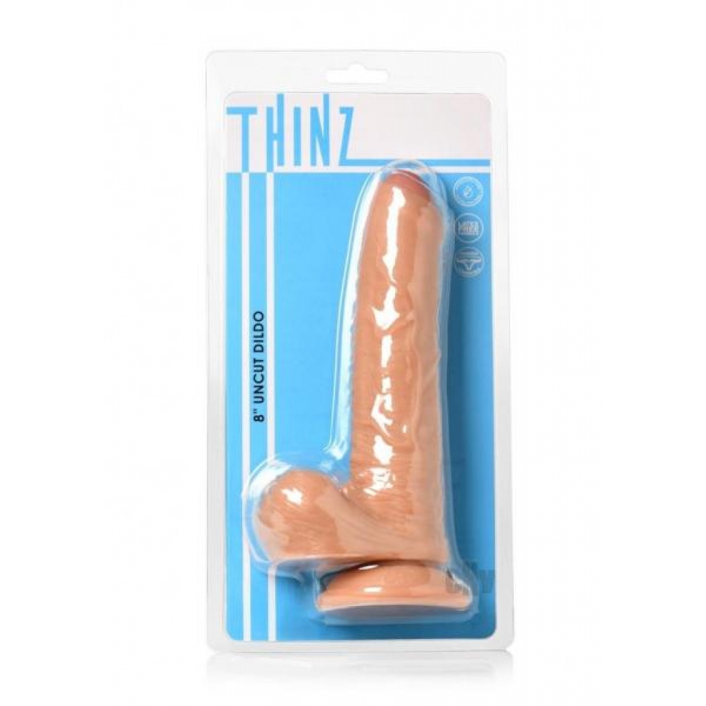 Thinz Uncut Dildo W/balls 8 Vanilla - Xr Curve