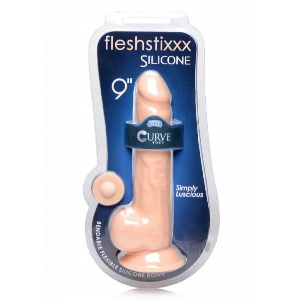 Fleshstixxx Silicone Dong W/balls 9 Van - Xr Curve