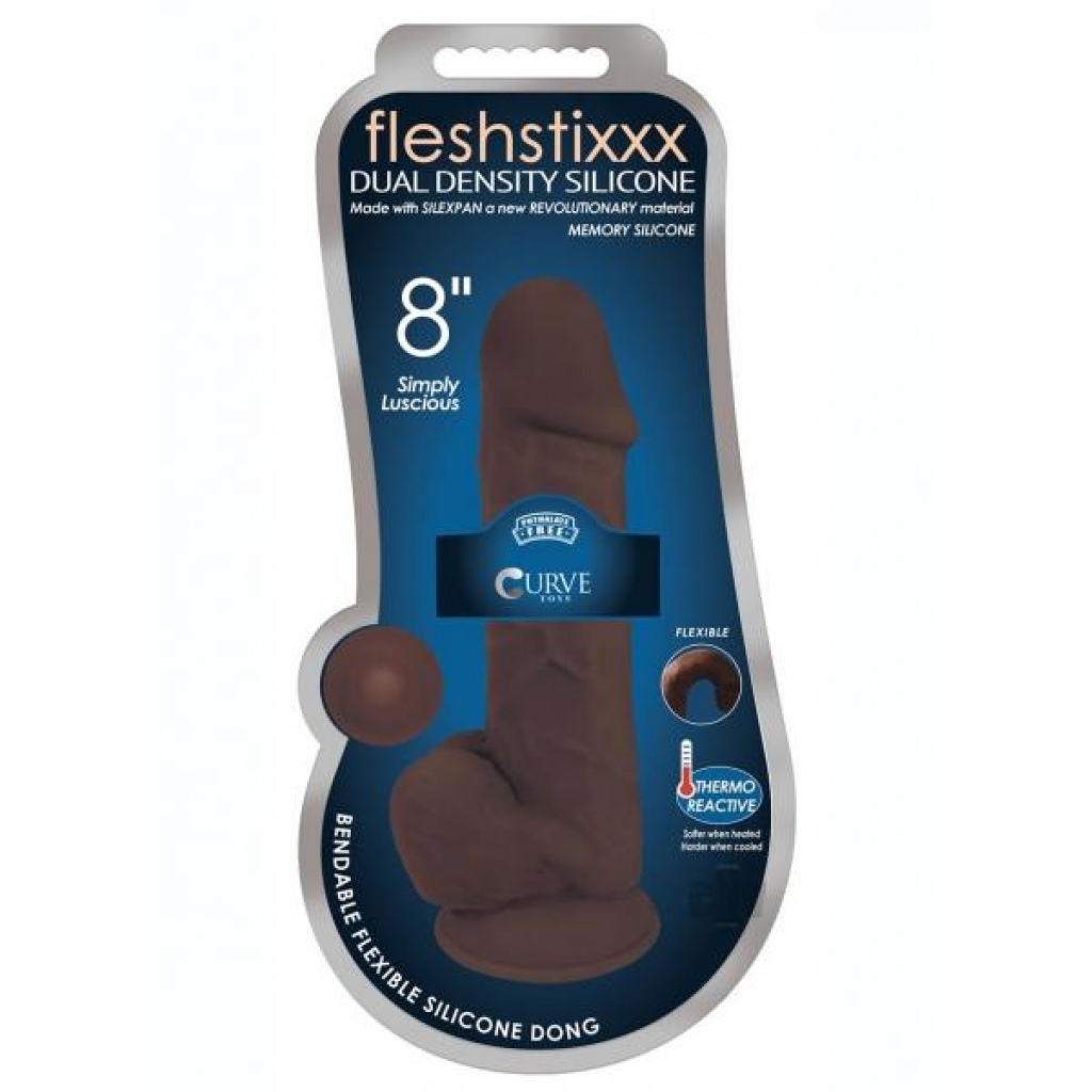 Fleshstixxx Dual Dense W/balls 8 Choco - Xr Curve