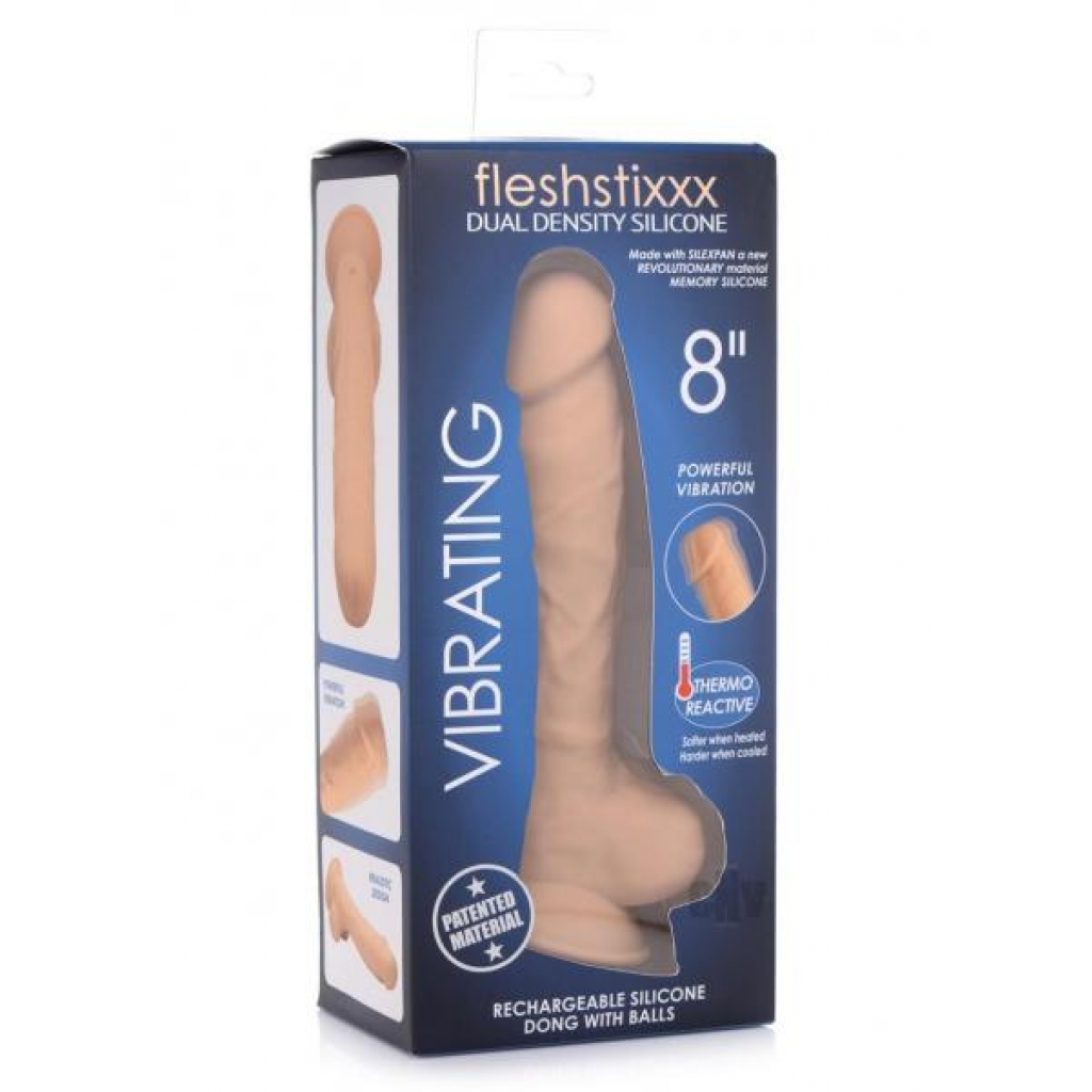 Fleshstixxx Vibe Dildo With Balls - 8 Inch Tan