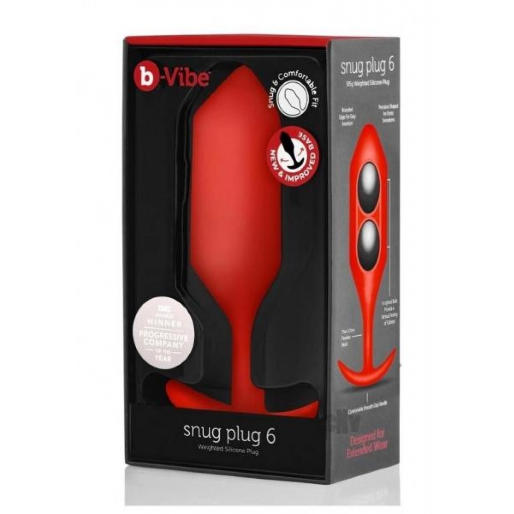 B-vibe Snug Plug 6 Red - B-vibe