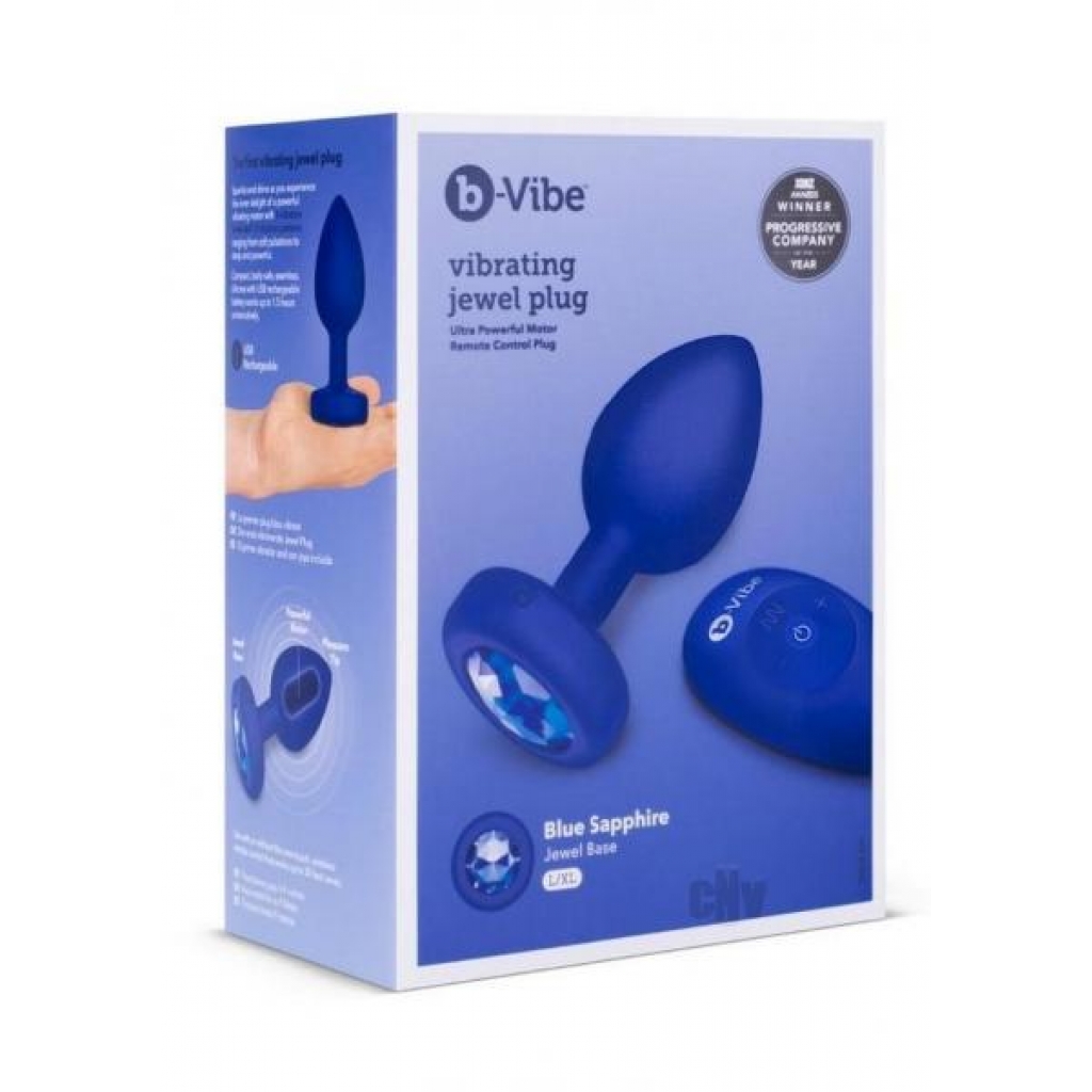 B Vibe Vibrate Jewel Plug L/xl Navy - Cotr Inc