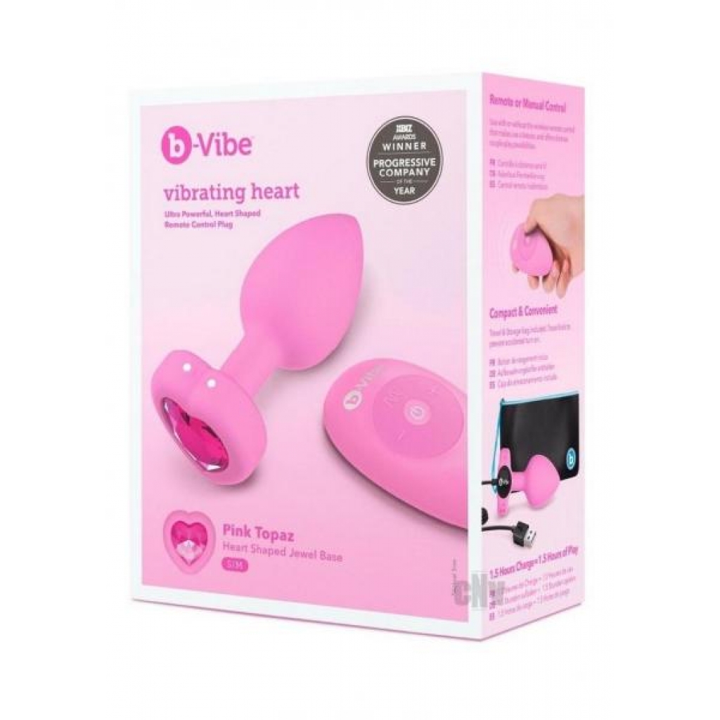 B Vibe Vibrate Heart Jewel Plug S/m Pnk - Cotr Inc