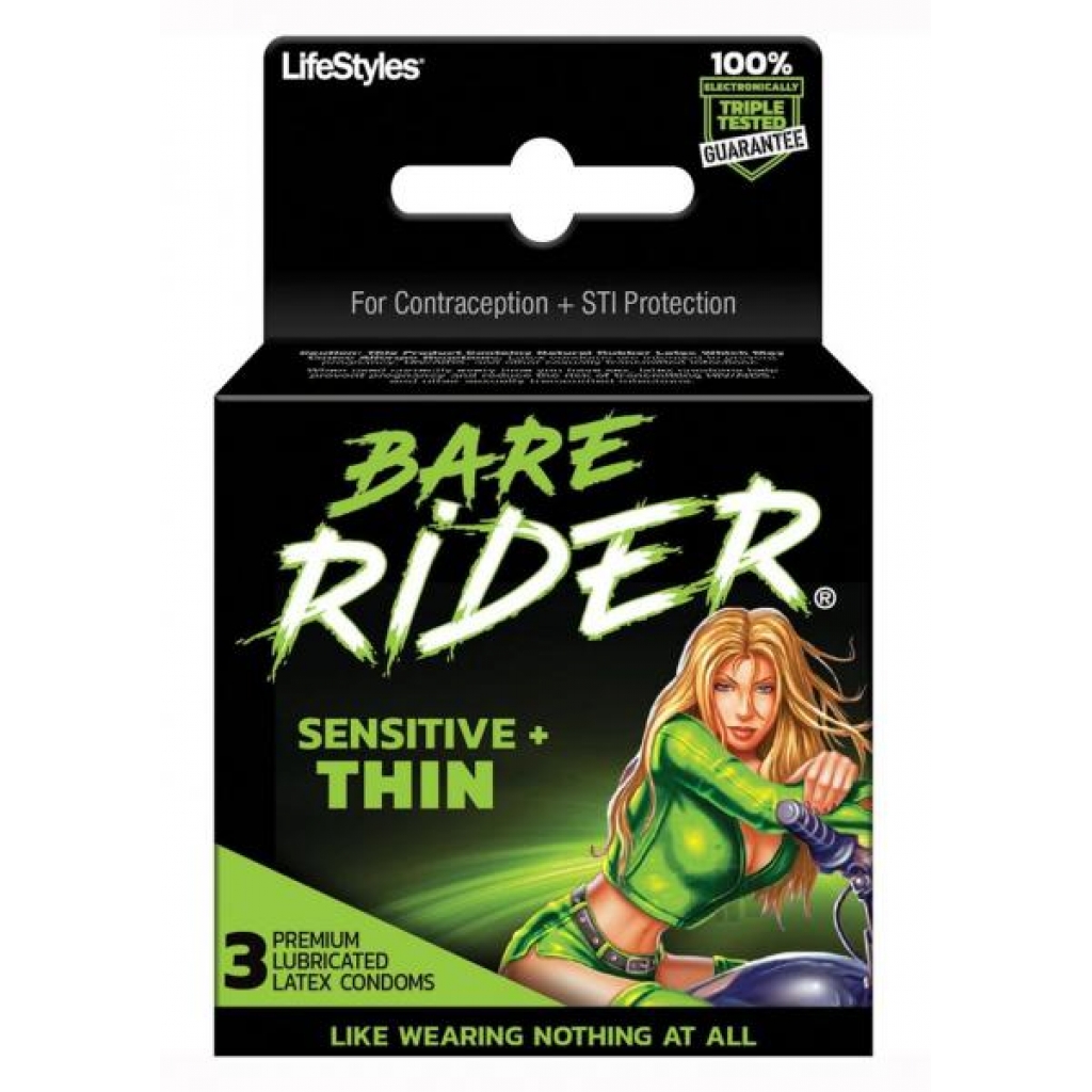 Bare Rider Thin Latex Condoms - 3 Pack