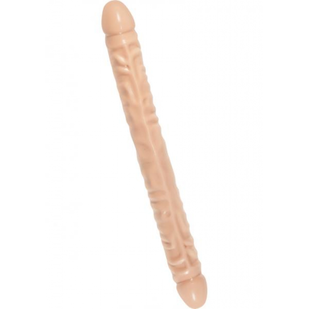 Classic Double Header Veined Dong 18 Inches Beige  - Doc Johnson