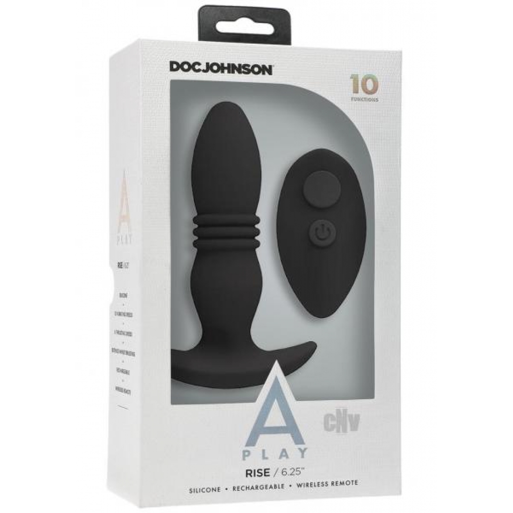 A-Play Rise Premium Vibrating and Thrusting Anal Plug in Black