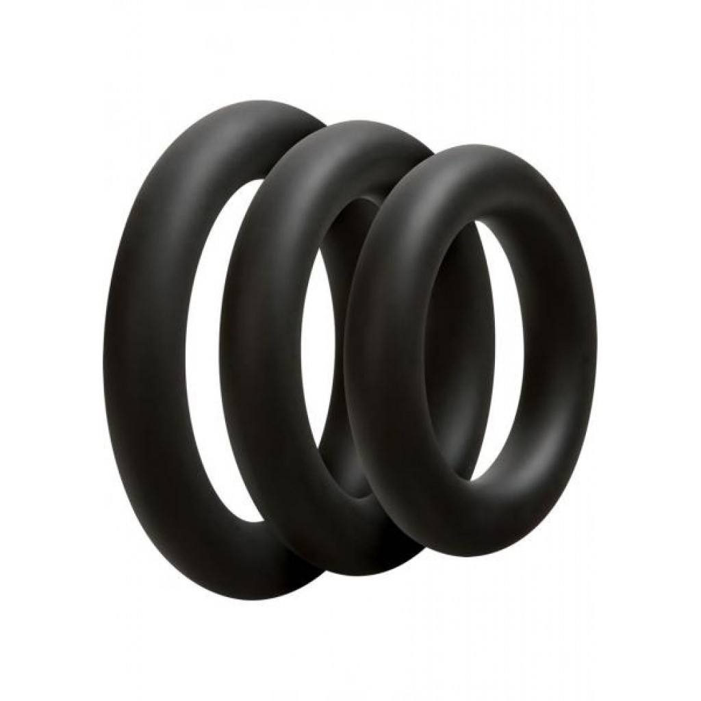 Optimale 3 Silicone C-Ring Set Thick - Black - Doc Johnson