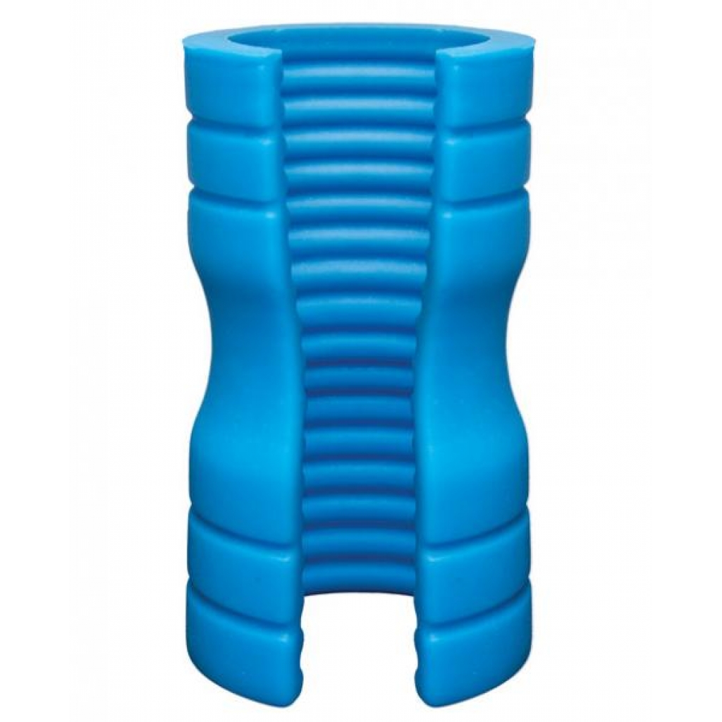 Optimale Truskyn Silicone Ribbed Stroker Blue - Doc Johnson