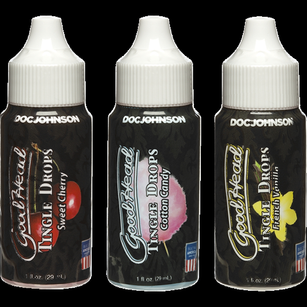 Goodhead Tingle Drops 3 Pack 1oz Vanilla, Cherry and Cotton Candy - Doc Johnson