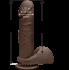 The D Perfect D 7 inches Dildo with Balls Chocolate Brown - Doc Johnson 