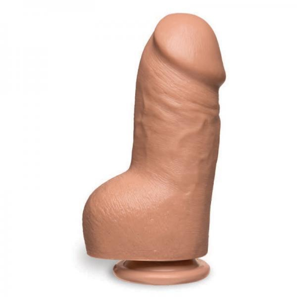 The D Fat D Dildo - 8 inches with Balls in Mocha Tan