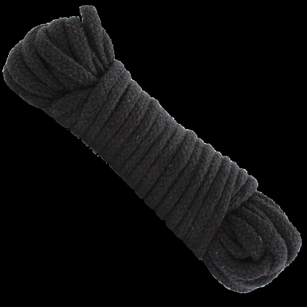 Japanese Style Bondage Rope Cotton 32 Feet Black - Doc Johnson