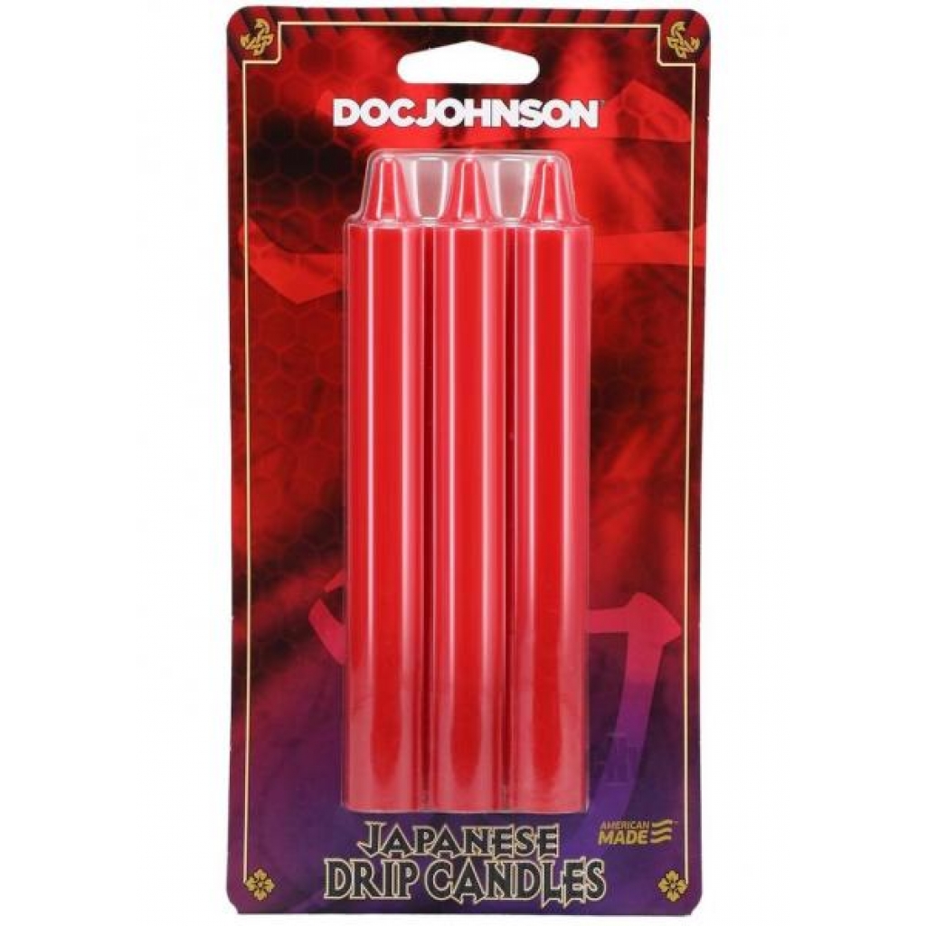 Japanese Drip Candles - 3 Pack Red