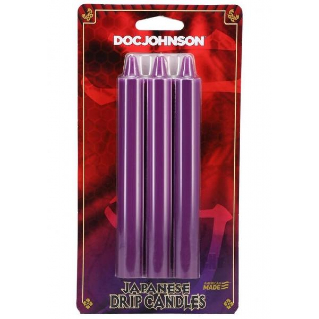 Japanese Drip Candles - 3 Pack Purple