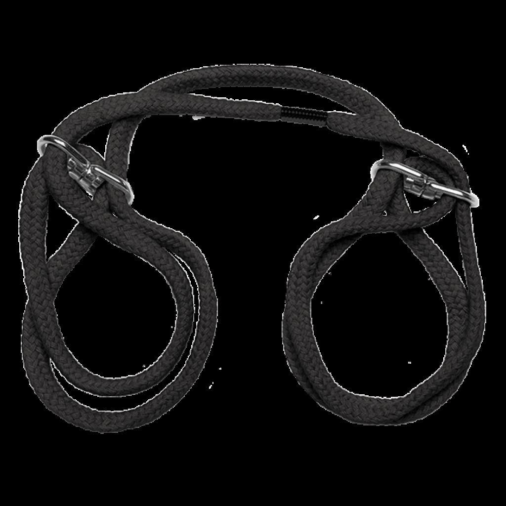 Japanese Style Bondage Cotton Wrist or Ankle Cuffs Black - Doc Johnson 