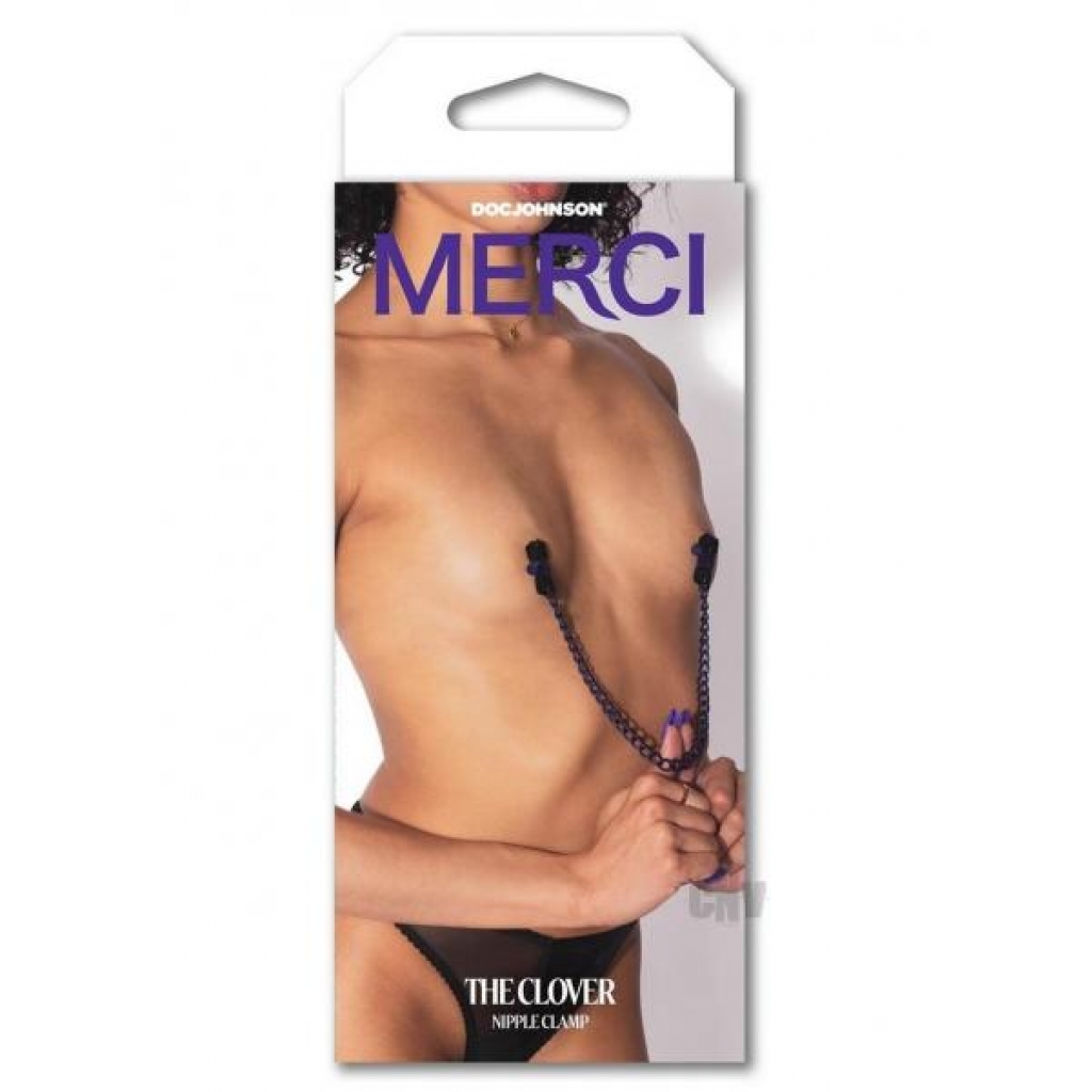 Merci Chained Up Nipple Clamps - Purple