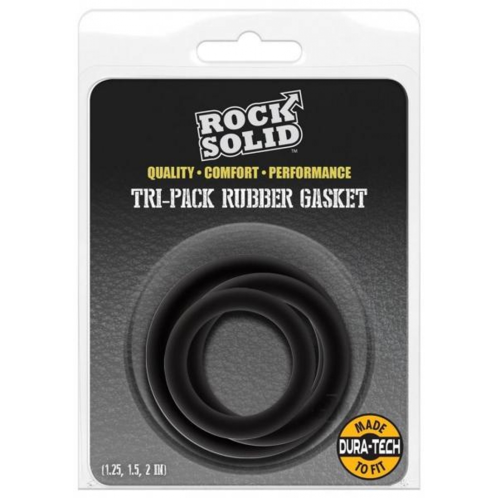 Rock Solid Tri Pk Rubber Gasket Black - Doc Johnson Enterprises