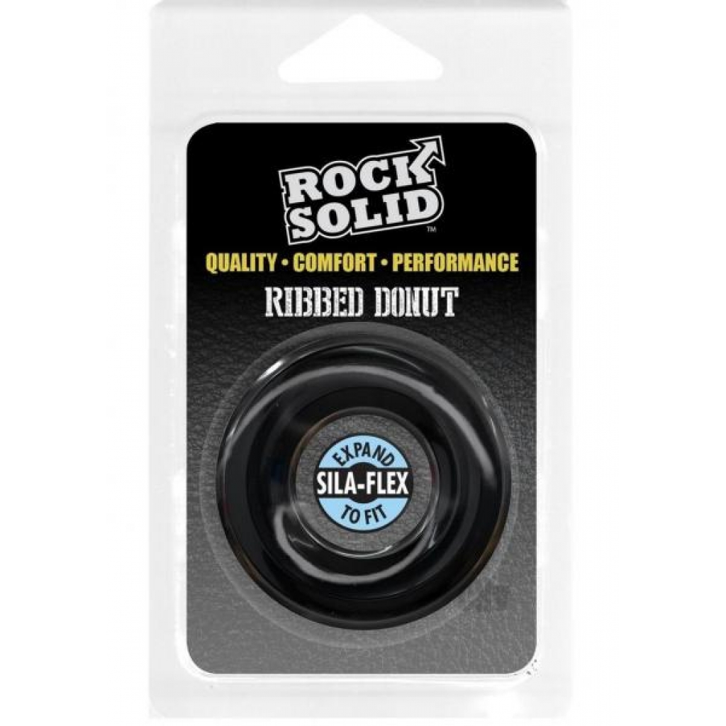 Rock Solid Ribbed Donut Black - Doc Johnson Enterprises