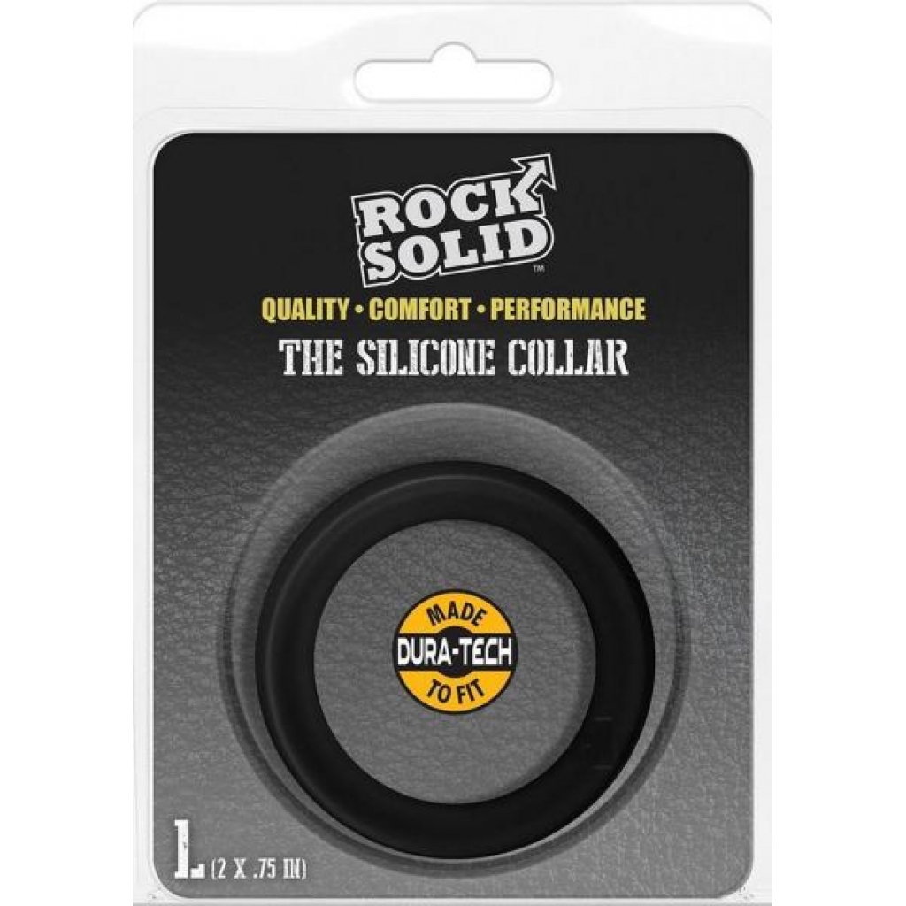 Rock Solid The Silicone Collar Lg Black - Doc Johnson Enterprises