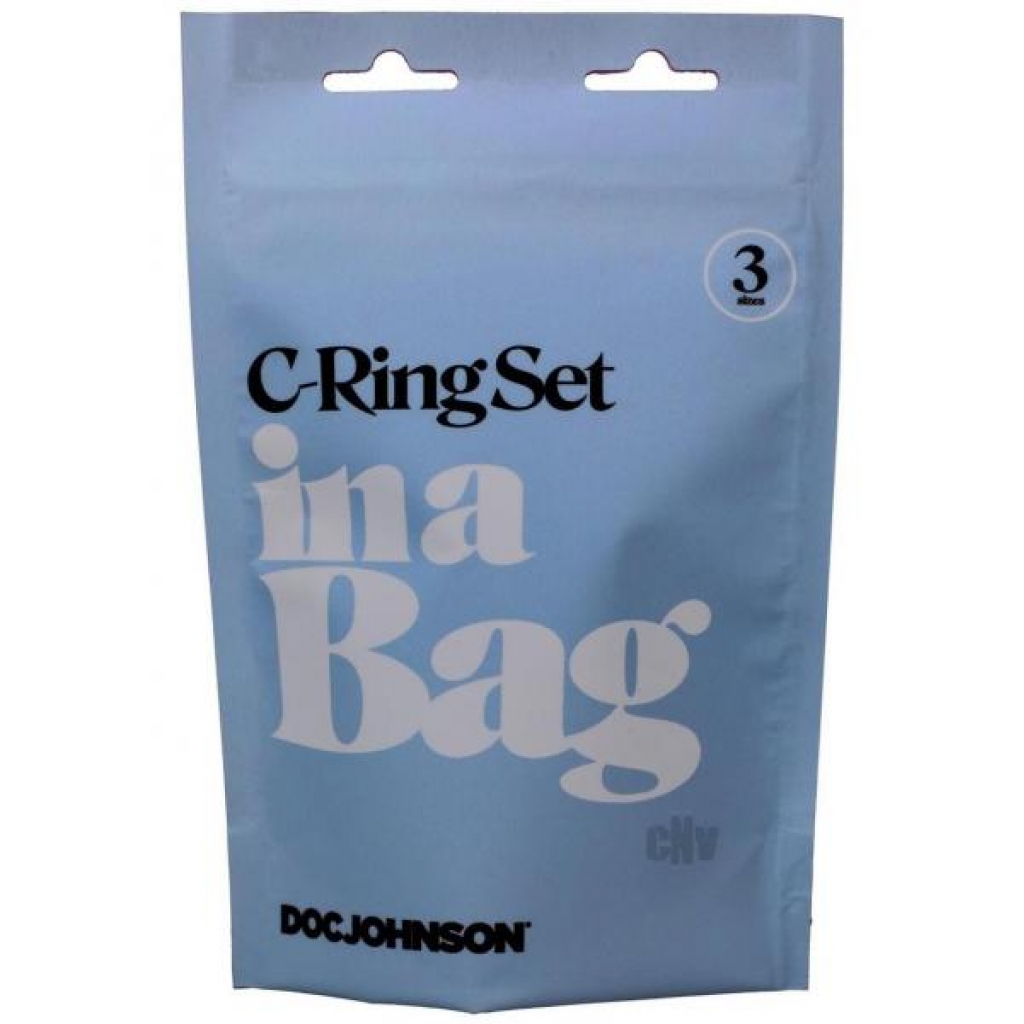 In A Bag Cock Ring Set Black - Doc Johnson Enterprises