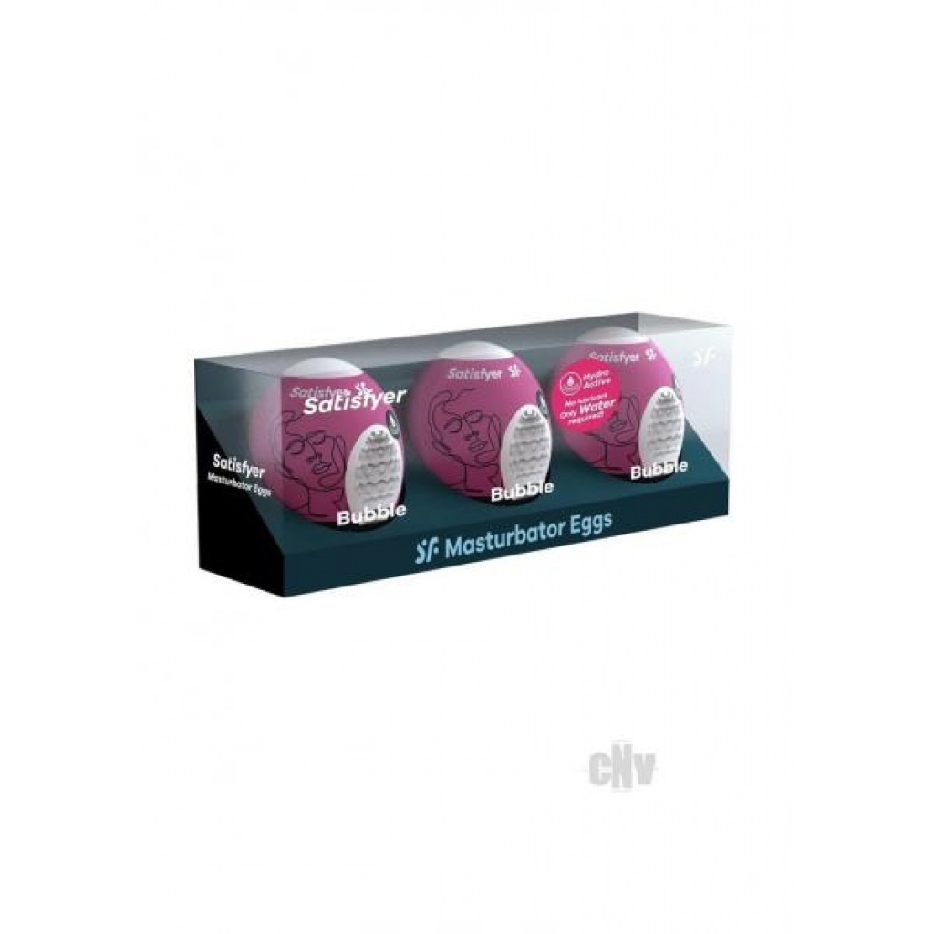 Satisfyer Masturbator Egg 3er Set Bubble - Eis Inc.