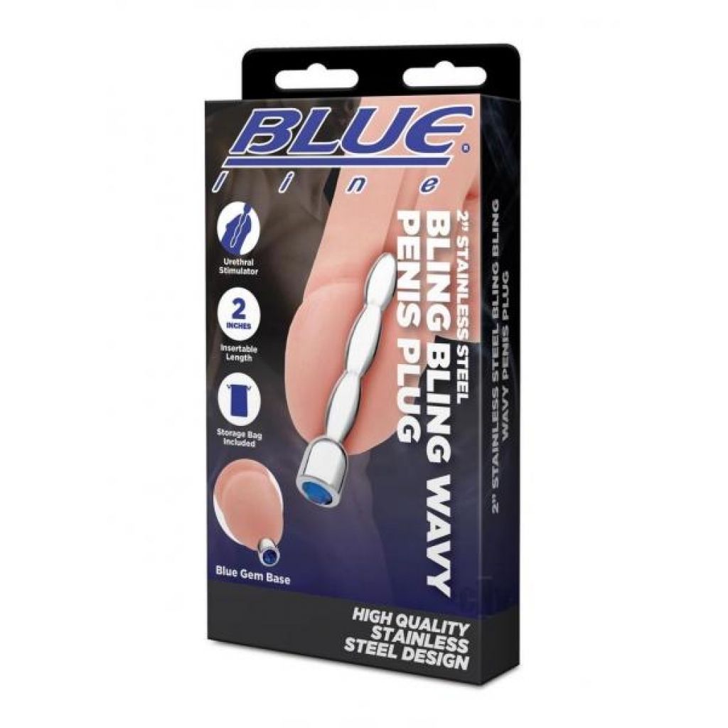 Blueline Steel Wavy Penis Plug 2 inches