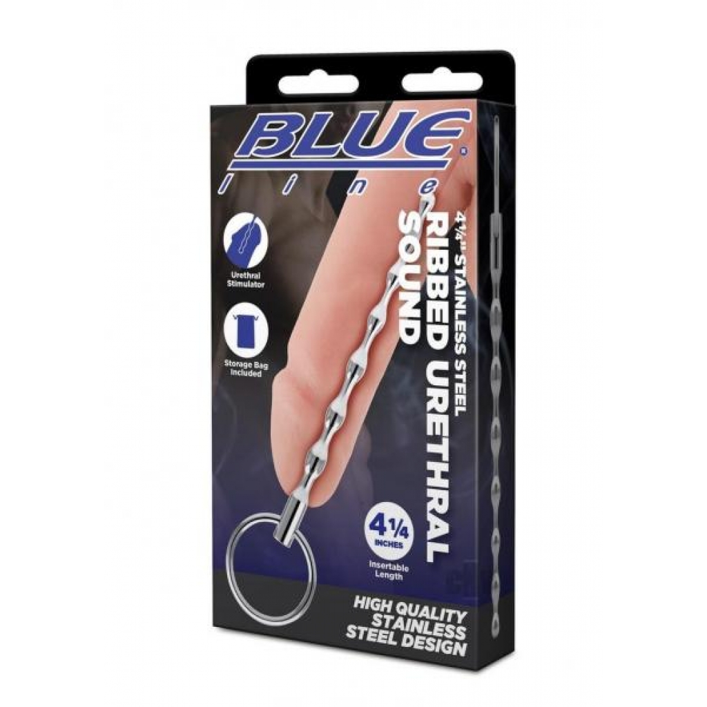 Blueline Steel Rib Urethral Sound for Intense Sensations