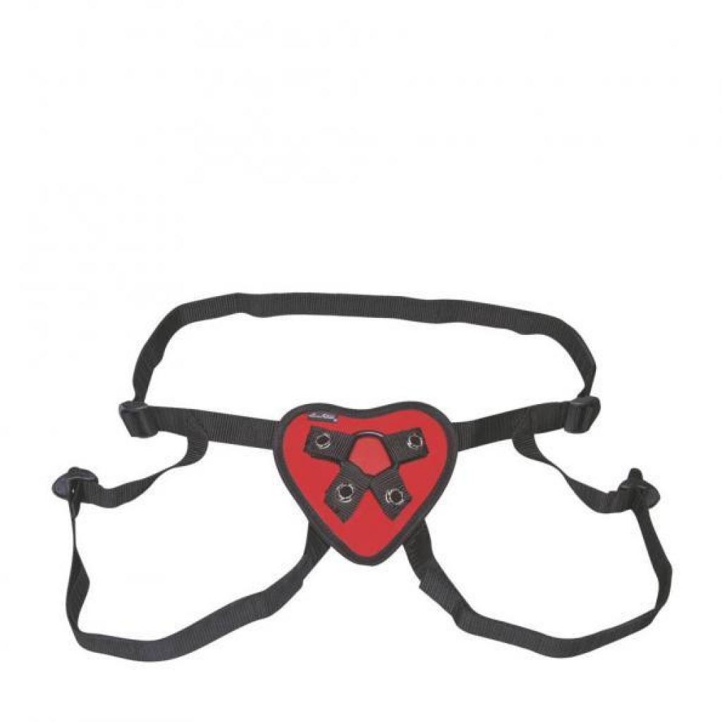 Lux Fetish Red Heart Strap-On Harness O/S