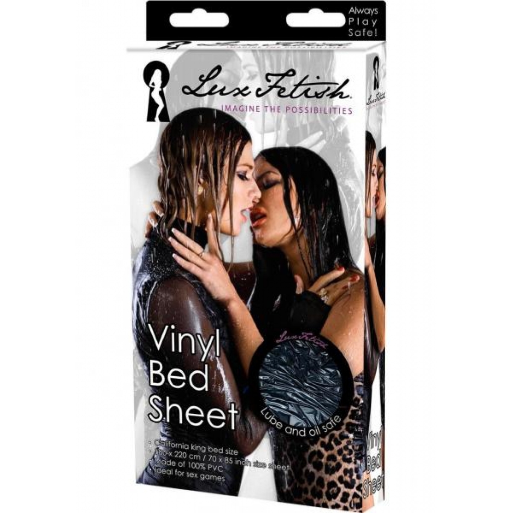 Lux Fetish Vinyl Bed Sheet California King Flat Black - Hustler