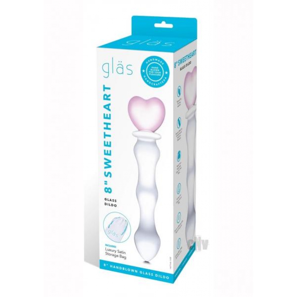 Sweetheart Glass Dildo - Clear/Pink