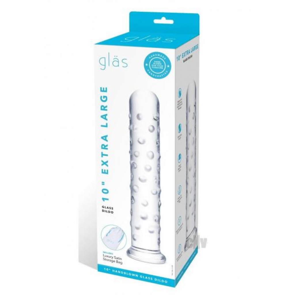 Extra Large Clear Glass Dildo - 10 Inches