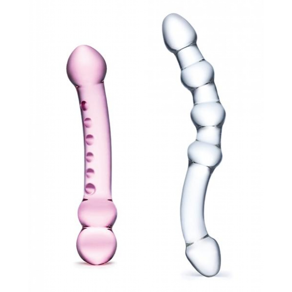 Glas 2 Piece Double Pleasure Glass Dildo Set - Electric Eel Inc