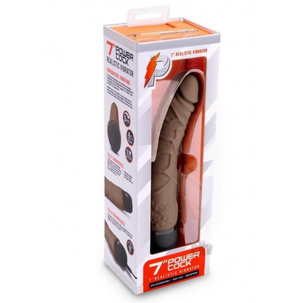 Realistic Vibrator 7 inch Dark Brown