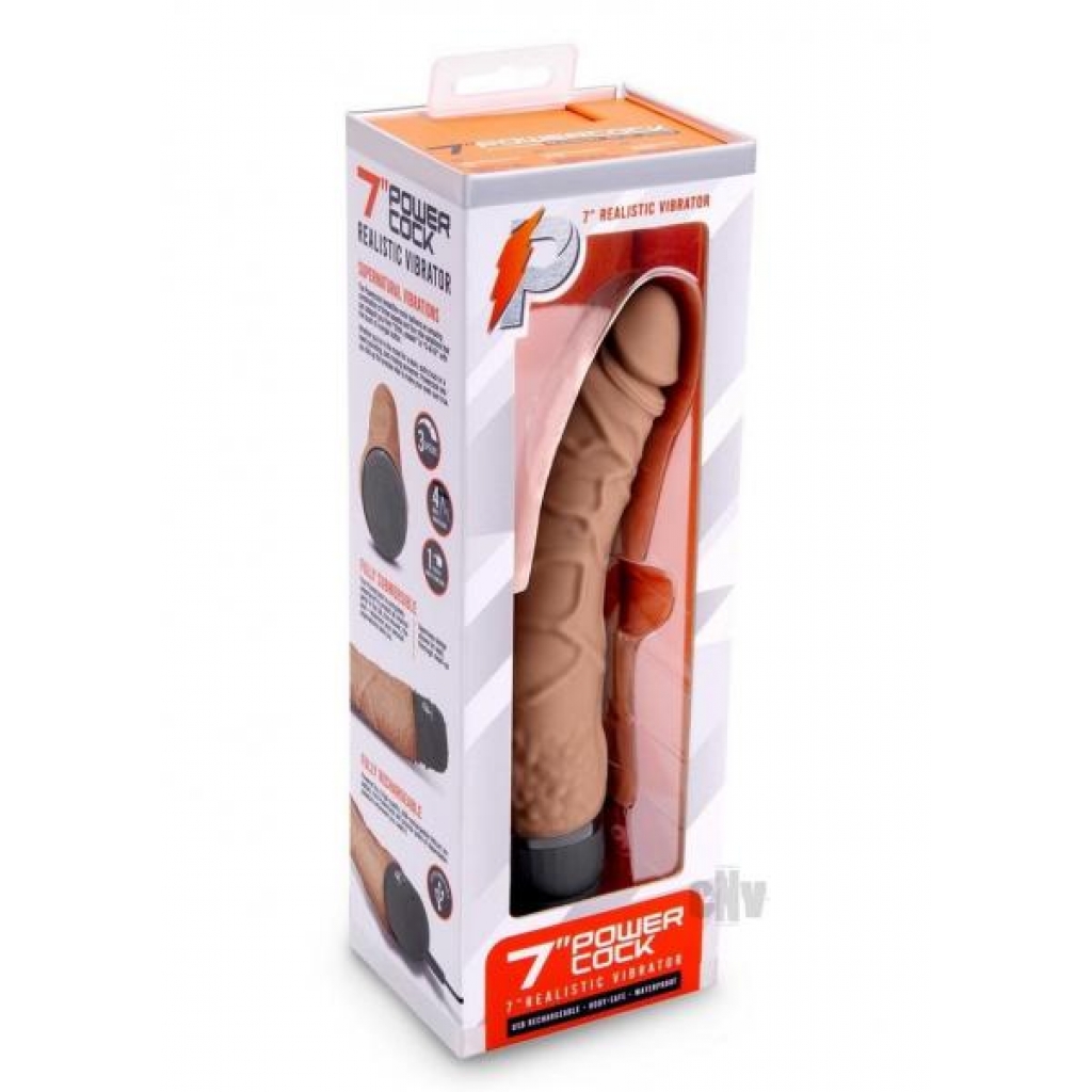 Realistic Vibrator - 7 inches, Mocha