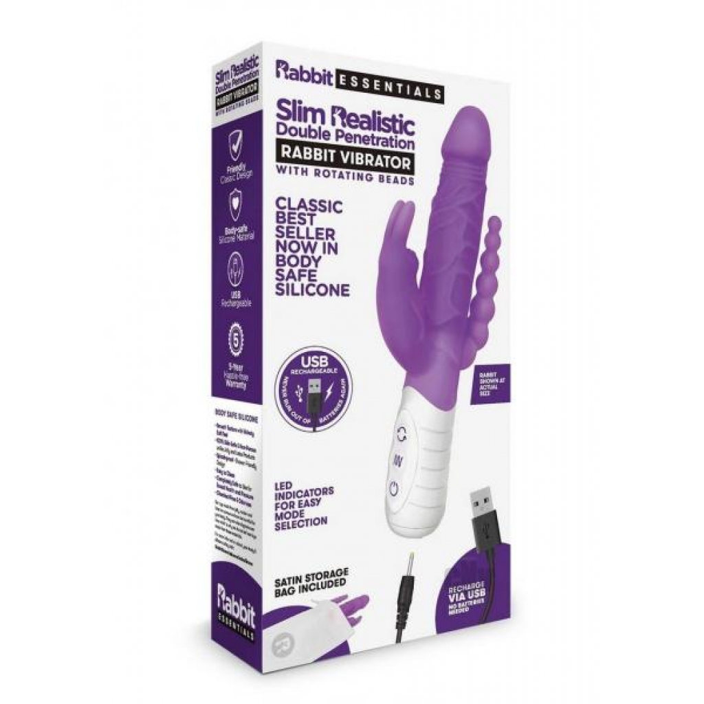 Re Recharge Slim Dp Rabbit Vibe Purple - Hustler